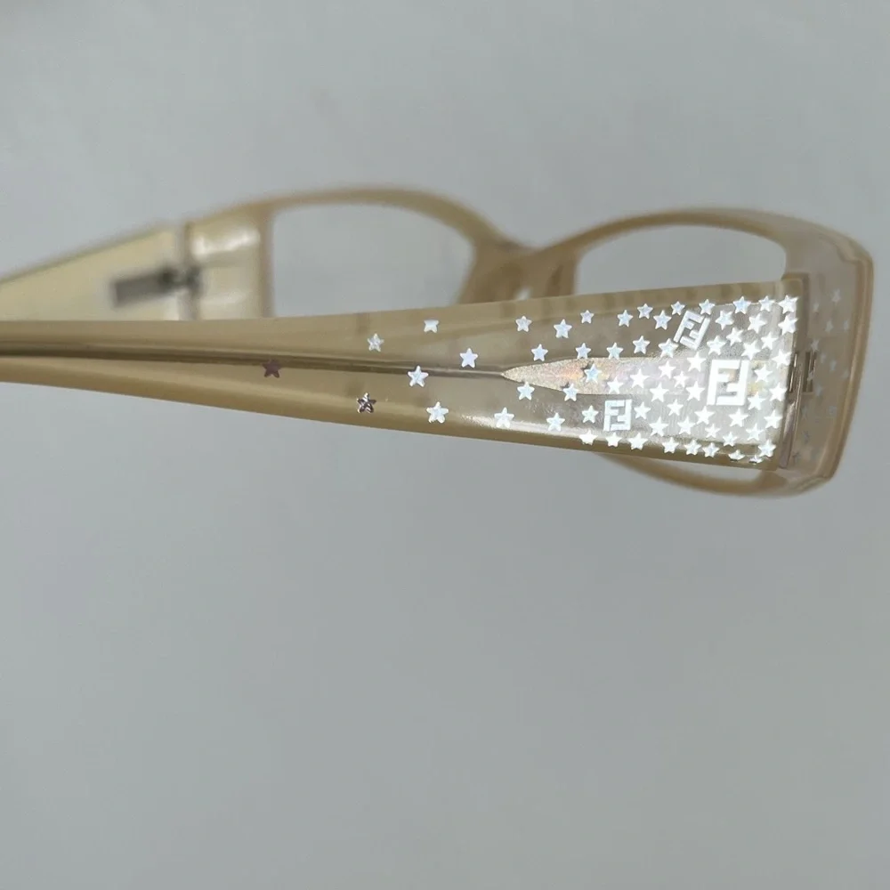 FENDI Readers Opague Cream Framed Sparkling Fendi Logo BNWOT